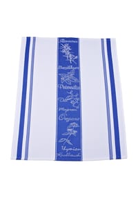 ROSS® Halbleinen-Geschirrtuch "Exclusiv" - Kräuter - blau