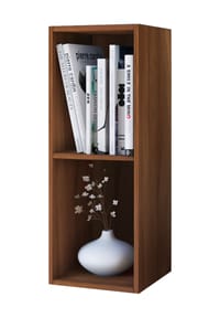 VCM. - Holz CD DVD Regal | Aufbewahrung | Maße H. 72 x B. 34 x T. 30 cm | Deko Regal | Bücherregal - Mendas 2 Fächer - Grau