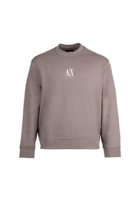 ARMANI EXCHANGE - Herren Sweatshirt - Pullover, Rundhals, Logo, Baumwoll-Mix - Beige