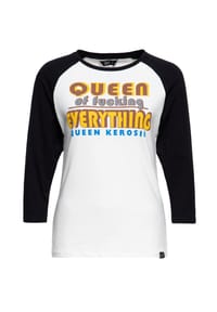 QUEEN KEROSIN - 3/4-Arm-Shirt mit Print Queen Of F*Cking Everything - weiß