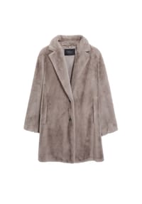 s.Oliver BLACK LABEL - Kunstfellmantel, Reverskragen, für Damen - 8341 BROWN