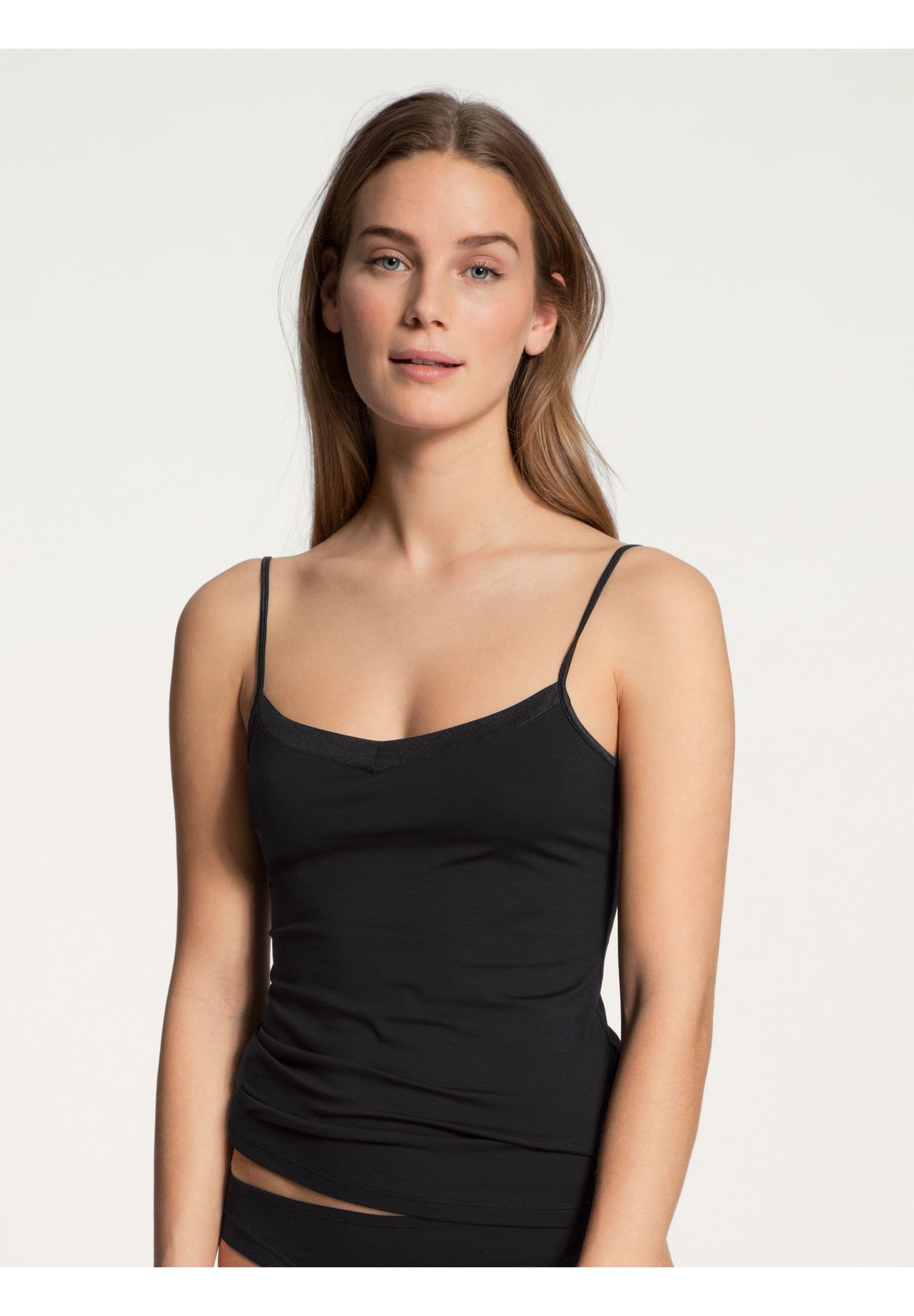 Calida Cate Unterhemd, Single-Jersey, Spaghetti-TräGer, FüR Damen, Schwarz, L