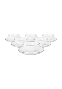 Seltmann Weiden Teetassen mit Untertassen Lido Black Line 140 ml 6er Set weiß - LIDO BLACK LINE - weiß