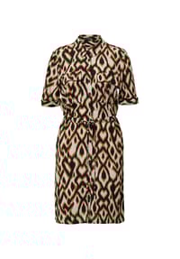 comma, - Hemdblusenkleid, Blusenkragen, für Damen - 99A0 SCHWARZ|BEIGE