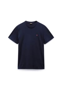 NAPAPIJRI - Herren T-Shirt - SALIS, Small Flag, Rundhals, Regular Fit, Baumwolle, einfarbig - Dunkelblau
