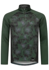 TAPOUT® - Herren langärmeliges Funktionsshirt normale Passform TRAINING MIDLAYER - Green/Black