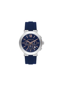 MICHAEL KORS BILLIE - Michael Kors Herrenuhr Billie Chronograph mit blauem Silikonband, MK9254 - Silber