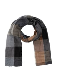 camel active - Doubleface Schal aus reiner Bio-Baumwolle - Tintenblau