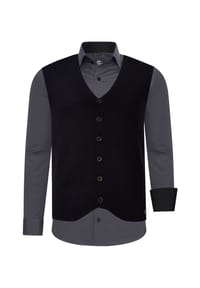 RUSTY NEAL® - Hemd mit Weste - Anthrazit