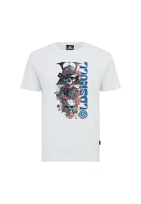 OLDSKULL - T-Shirt Xtreme Samurai Skull Logo Graphic Vintage-Vibe in modernem Look - White