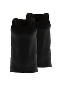 CALIDA - Herren Athletic-Shirt, 2er-Pack Natural Benefit - schwarz
