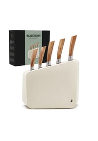 Paul Wirths Bestecke - 5-tlg. Messerblock - olive