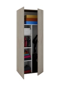 VCM. - Holz-Besenschrank | 6 Fächer | Maße ca. B. 70 x H. 178 x T. 40 cm | Haushaltsschrank | Mehrzweckschrank - Vandol - Buche
