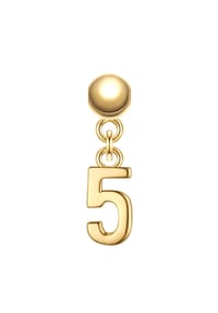 GLANZSTÜCKE MÜNCHEN - Glanzstücke München Charm Ziffer 5 Sterling Silber 50084171 - gelbgold