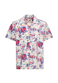 KING KEROSIN - Kurzarmhemd mit lebhaftem Amsterdam-Allover-Print Amsterdam Adventures - offwhite