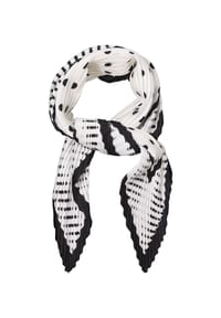 MANGUUN - Dreieckstuch, Plissee-Optik, für Damen - BLACK WHITE