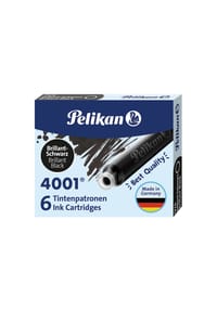 Pelikan - Tintenpatronen 4001, 6er-Packung - BLAU-SCHWARZ