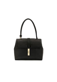 kazar - Schwarze Lederhandtasche mit einzigartiger Klappe - Schwarz
