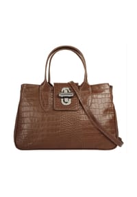 Cluty - Handtasche Echt Leder, Made In Italy - beige