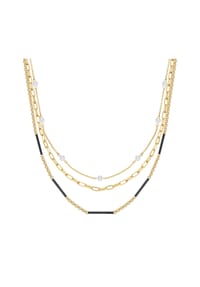 YOKOAMii - Damen Kette aus Metall-Legierung in Gelbgold mit Perle (synth.) - gelbgold