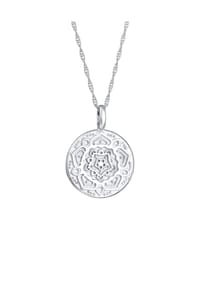 elli. - Halskette Mandala Anhänger Rund 925 Silber - Gold