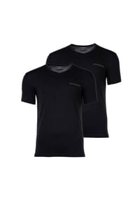 EMPORIO ARMANI - Herren T-Shirt, 2er Pack - CORE LOGOBAND, V-Neck, Stretch Cotton - Blau