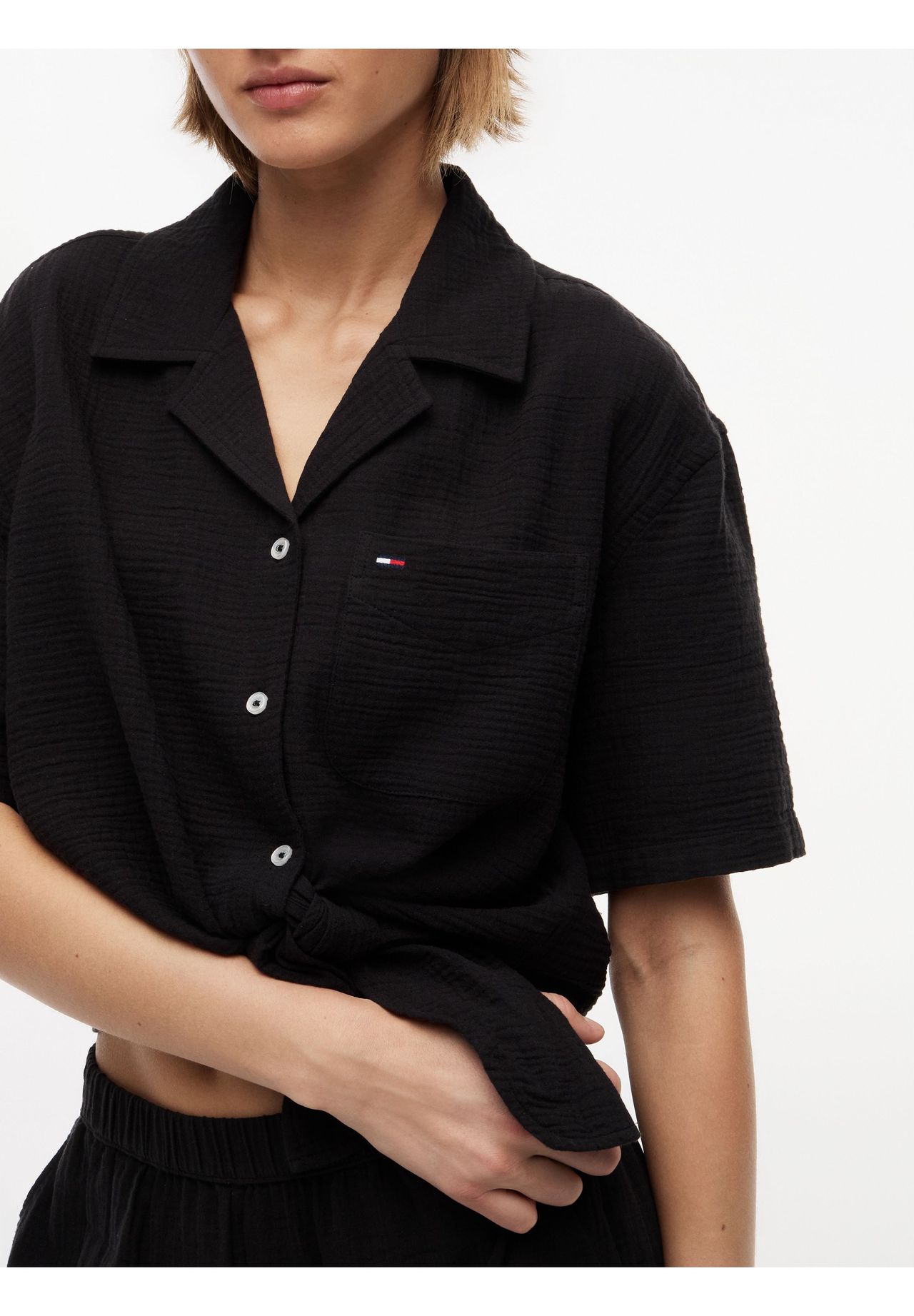 Tommy Jeans Hemdbluse, Baumwolle, FüR Damen, Schwarz, L