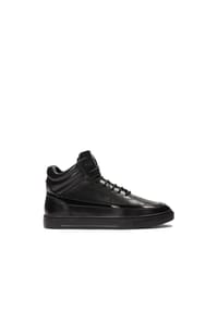 Kazar - Sneakers aus Leder mit hohem Reißverschluss und Schnürung am Schaft - Schwarz