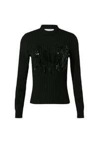 comma, CASUAL IDENTITY - Strickpullover, Stehkragen, für Damen - 99L3  GREY/BLACK