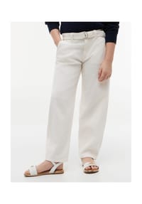 TOMMY HILFIGER - Stoffhose, Bindegürtel, für Kinder - YBH  WHITE