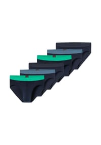 SCHIESSER - Rio Slip / Unterhose 6er Pack 95/5 Cotton - Blau / türkis