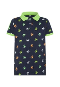 POLO SYLT - Poloshirt mit Logo-Muster - 4020 Light Blue/Yellow