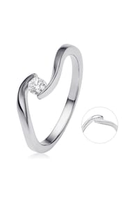 ONE ELEMENT Timeless Diamonds - 0,10 ct Diamant Brillant Spannfassung Ring - silber