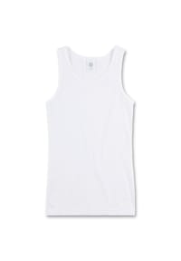 Sanetta - Mädchen Unterhemd - Basic Shirt, Breite Träger, Single Jersey Baumwolle - Weiß