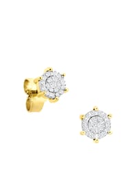 MONCARA - Damen Ohrstecker, 375er Gold/Weißgold, 38 Diamanten zus. ca. 0,10 Karat - Gelbgold/Weißgold