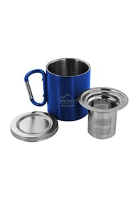 normani® - Campingtasse „Wisconsin“ mit Teesieb „Delaware“ - Blau
