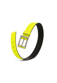 collezione alessandro® - Ledergürtel Neon aus echtem Leder, neon, Made in Italy - gelb