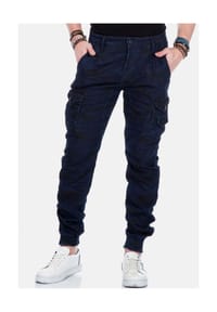 CIPO & BAXX® - Jeans mit Stretch-Bündchen, CD-422 - BLUE CAMOU