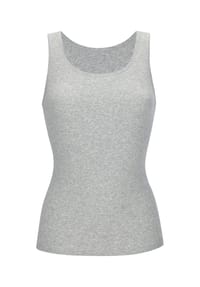 COPENHAGEN STUDIOS - Unterhemd Woven Label, U-Ausschnitt, für Damen - 666 GREY MELANGE