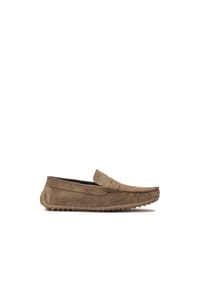Kazar - Mokassins aus Wildleder mit U-Naht - Taupe