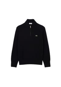 LACOSTE - Herren Pullover - Troyer-Kragen, Rippstrick, Wolle - Dunkelblau