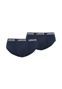 Levi's® - Herren Slips, 2er Pack - Repeat Logo Brief 2P, Logobund, Cotton Stretch, einfarbig - Dunkelblau