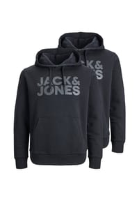 JACK & JONES - Sweatshirt / Hoodie 2er Pack Corp - Dunkelblau / grau