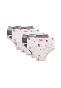 Sanetta - Mädchen Hipslips, 5er Pack - Kids, Slips, Single Jersey, Baumwollmischung - Weiß/Schwarz/Rot