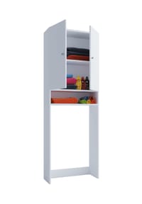 VCM. - Waschmaschinenschrank | Praktischer Überbauschrank mit viel Stauraum | Maße: B. 64 x H. 182 x T. 27 cm | Waschmaschinenregal für Bad und Waschküche | Waschmaschinenüberbauschrank - Lona - Buche