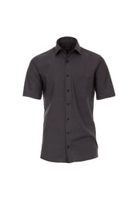 CASAMODA - Herren Businesshemd Kurzarm uni Modern Fit - Dunkelgrau
