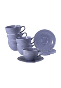 Seltmann Weiden Teetassen mit Untertassen Beat Color Glaze 140 ml 6er Set - BEAT - altrosa