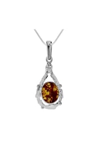 OSTSEE-SCHMUCK® - Kette mit Anhänger , Fischland 34x14 mm , Silber 925/000 - silber