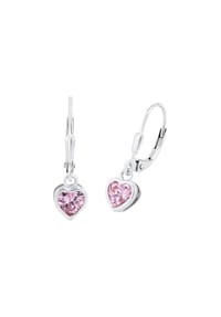 Prinzessin Lillifee - Ohrhänger für Mädchen, 925 Sterling Silber, Zirkonia synth. | Herz - Lila