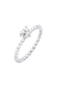 elli. - Ring Verlobungsring Herz Zirkonia Kristall 925 Silber - Gold